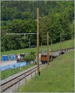 Nicht nur das Viadukt Baye de Clarens wird zur Zeit gründlich restauriert, sondern auch die Strecke von Cornaux bis zum Tunnel hat neue Gleise und sogar passende Holzfahrleitungsmasten bekommen,