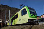 ABe 4/8 472 der ASD im Kopfbahnhof Le Sepey. Januar 2026.