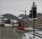 Kurz vor Teufen ist ein AB - ABe 4/6 4110 + Be 4/6 4010 auf dem Weg von Appenzell nach Trogen (via St. Gallen). 

22. März 2022