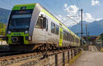 Zwei gekuppelte  Lötschberger  der  BLS RABe 535 103 und der BLS RABe 535 120 fahren am 08.09.2021,als RE 4274 (RegioExpress) Domodossola – Brig – Kandersteg – Spiez –