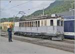 Les chemins de fer disparus - Die verschwundenen Bahnen (LLB 1915 - 1967) Der Leuk Leukerbad Bahn (LLB) Triebwagen mit der Anschrift ABFe 2/4 N° 10 der Blonay Chamby Bahn steht in Blonay der