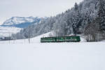 MAKIES Lokzug 38020L Samstagern - Gettnau mit BDe 576 056-6  ELISI  und 576 057-4  JEANETTE  bei Schachen am 7. Februar 2019.
Foto: Walter Ruetsch 