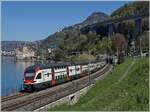 Die RE33 werden zur Zeit noch häufig mit den SBB RABe 511 geführt, so auch dieser RE33 auf dem Weg nach Annemasse beim Château de Chillon. Für den Fotografen eine kleine Abwechslung, für die Kunden eher ein Verdruss, denn die RABe 512 bieten wesentlich mehr Komfort. 

8. April 2026