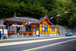 Die Talstation der Brienz-Rothorn-Bahn (BRB) am 09.09.2021 in Brienz, direkt gegenüber den zb Bahnhof.