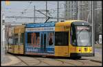 DVB 2829 mit Teilwerbung der Sparda-Bank als Linie 11 nach Zschertnitz (Typ NGTD12DD, Dresden Hbf 27.03.2010)