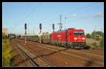 DB 185 205-2 mit Stahlplatten (DB Schenker Rail Deutschland AG, gesehen Berlin Schnefeld Flughafen 05.09.2010)