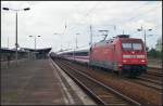 DB Fernverkehr 101 005-7 mit dem Metropoliten-Leerpark am 13.04.2014 in Berlin Schnefeld Flughafen