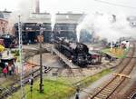 CZ 475 111 beim 8.Dampfloktreffen in Dresden auf der Drehscheibe am 15.04.2016.